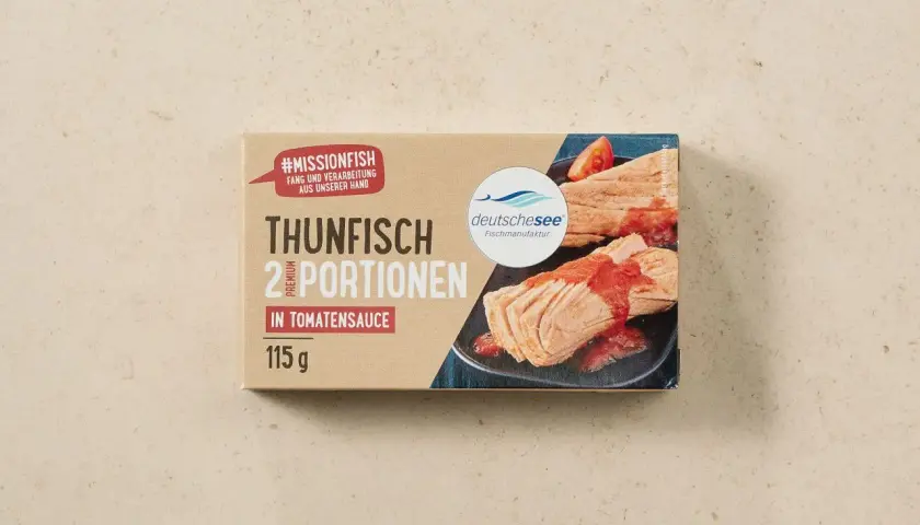Thunfisch in Tomatensauce, 2 Portionen, 115g. #Missionfish von Deutsche See.