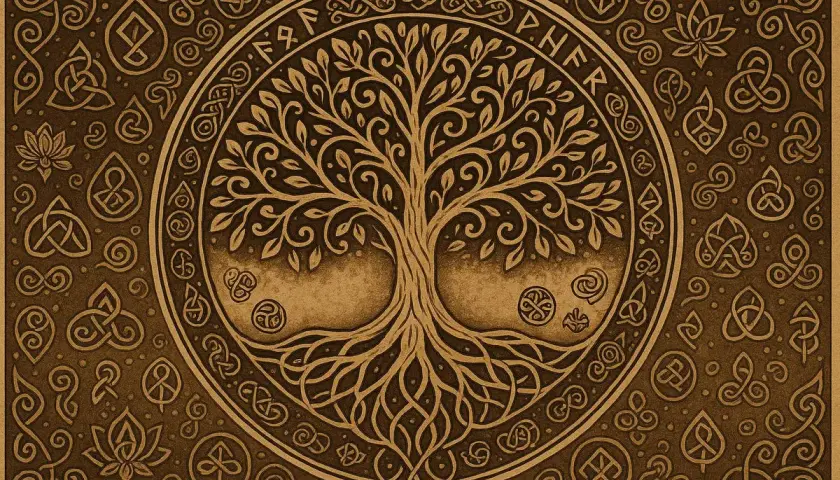 El **árbol de la vida significado** en este diseño celta, con sus raíces profundas y ramas expansivas, simboliza conexión, crecimiento y eternidad.
