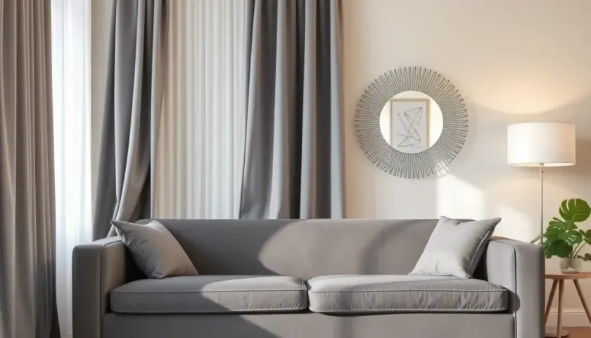 Zasłony do szarej kanapy: Kolory, materiały, style wybierz idealne!