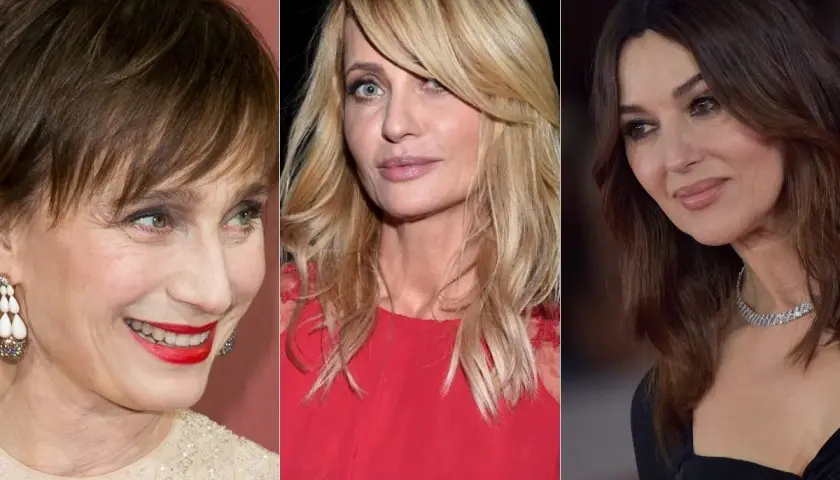 Trzy kobiety po 50-tce prezentują stylowe, cieniowane fryzury. Inspiracja dla 60-latek szukających odmładzających cięć.