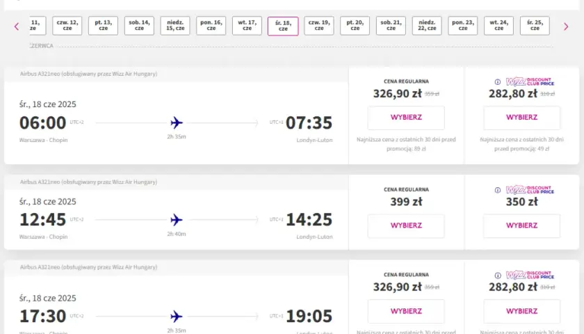Kiedy kupować bilety lotnicze Wizz Air, aby zaoszczędzić najwięcej?