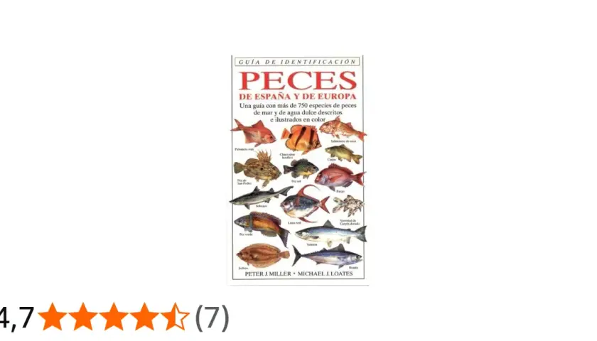 Guía de identificación de peces de España y Europa, con ilustraciones de diversas especies marinas y de agua dulce.