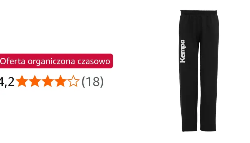 Czarne spodnie Kempa dla dzieci, idealne na treningi bramkarskie.