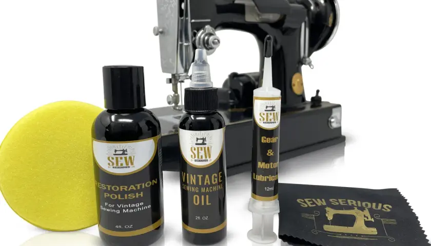 Kit per la cura di macchine da cucire antiche: lucido, olio e lubrificante. Valutazione e restauro per la tua macchina da cucire vintage.
