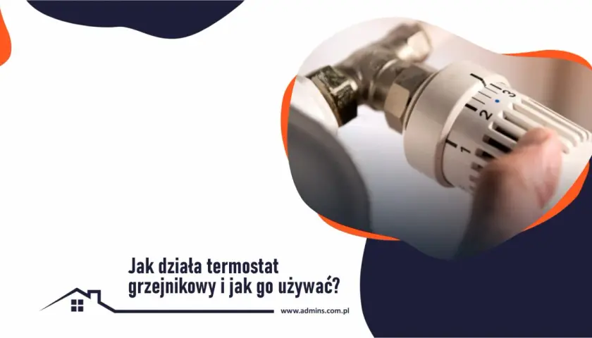 Dłoń reguluje termostat grzejnikowy, pokazując, jak działa termostat w grzejniku, by oszczędzać energię.