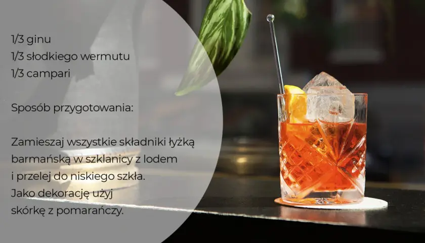 Orzeźwiający drink, idealny na letnie wieczory. Ten **martini negroni** to klasyka, która zawsze się sprawdza.