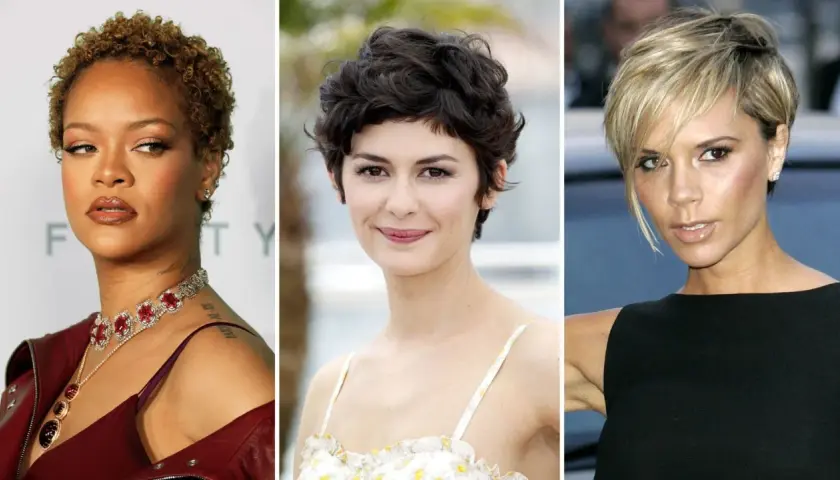 Rihanna, Audrey Tautou y Victoria Beckham lucen cortes de pelo pixie modernos y elegantes.