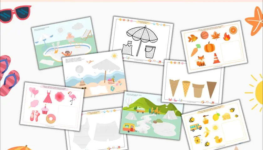 Plantillas dibujos para rellenar con plastilina: escenas de verano, animales y objetos para colorear y crear.