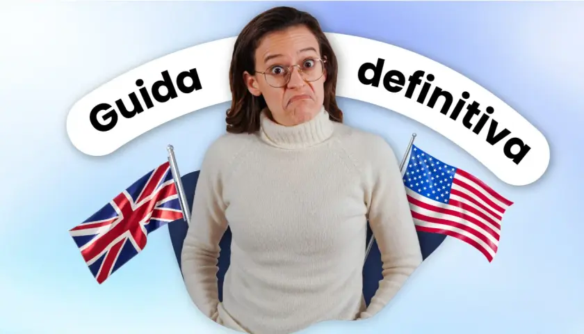 Guida definitiva per imparare i numeri in inglese, con bandiere UK e USA.