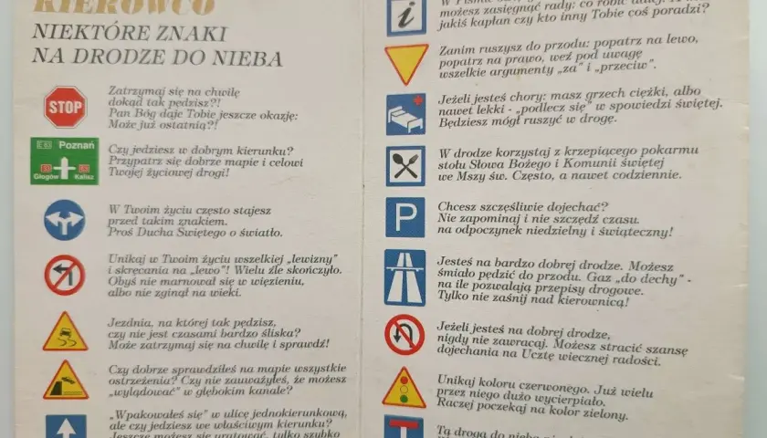 Kierowco, niektóre znaki na drodze do nieba. Co to znaczy pas? Znak STOP, drogowskazy, zakazy i nakazy.