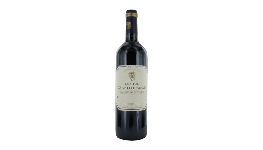 Bouteille de vin rouge Château Grand Ormeau, Lalande-de-Pomerol. Un grand cru à déguster lors des meilleures années.