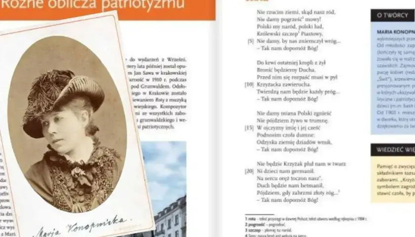 Portret Marii Konopnickiej, autorki "Roty", pieśni protestu i patriotyzmu, która stała się symbolem oporu.