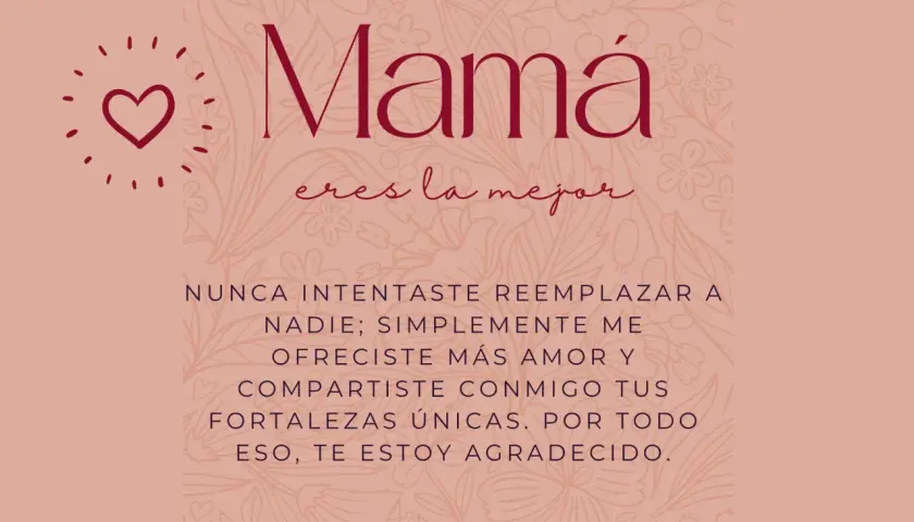 Mamá, eres la mejor. Unas de las mejores frases para el día de la madre. Te ofreces más amor y compartes tus fortalezas únicas.