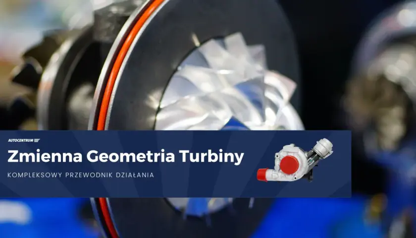 Zacięta geometria turbiny objawy: widok na wirnik turbosprężarki i jej elementy.