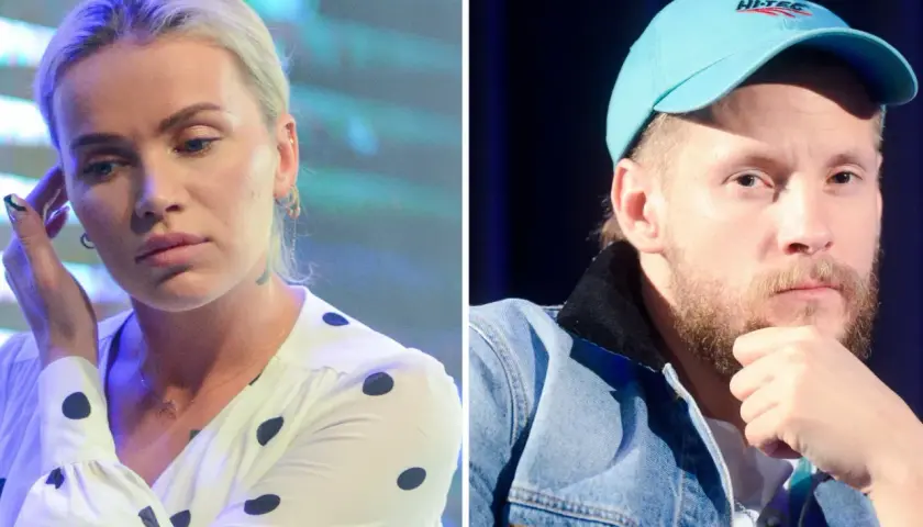 Maffashion i Fabijański na zdjęciu. Ona w białej bluzce w grochy, on w jeansowej kurtce i niebieskiej czapce.