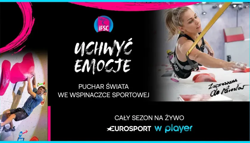 Emocje na Pucharze Świata we wspinaczce sportowej. Zobacz cały sezon na żywo w Eurosporcie i Playerze.