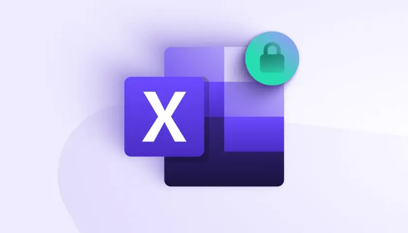 Excel-Symbol mit einem Vorhängeschloss-Symbol, das Sicherheit und eine excel sicherungskopie symbolisiert.