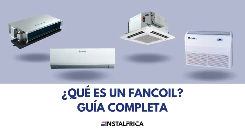 Diversos modelos de fancoil, unidades de aire acondicionado, ilustran el esquema enfriadora de agua.