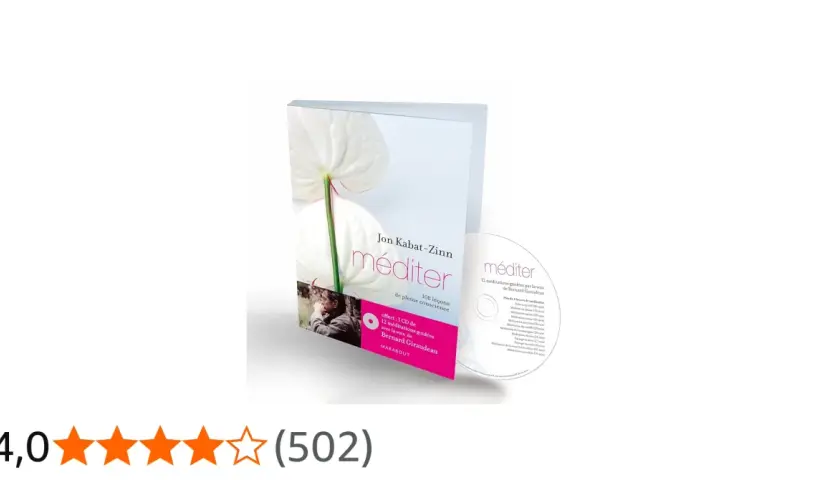Livre "Méditer" de Jon Kabat-Zinn avec un CD de méditations guidées. Le prix moyen d'un CD de musique peut varier, mais ce coffret est une invitation à la pleine conscience.