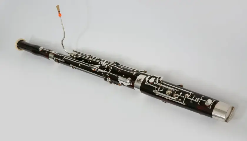 Fagot, jeden z instrumentów dętych drewnianych, z charakterystycznym ustnikiem.