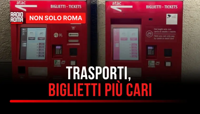 Macchine automatiche per l'acquisto di biglietti a Roma. I trasporti diventano più cari.