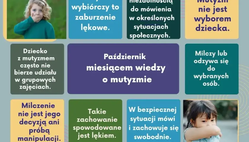 Dziecko z mutyzmem wybiórczym milczy w określonych sytuacjach, co nie jest jego wyborem, lecz objawem lęku.