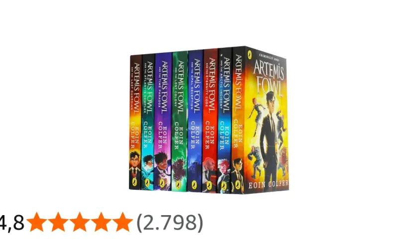 Die komplette Artemis Fowl Reihenfolge von Eoin Colfer, eine bunte Buchreihe mit fantastischen Abenteuern.