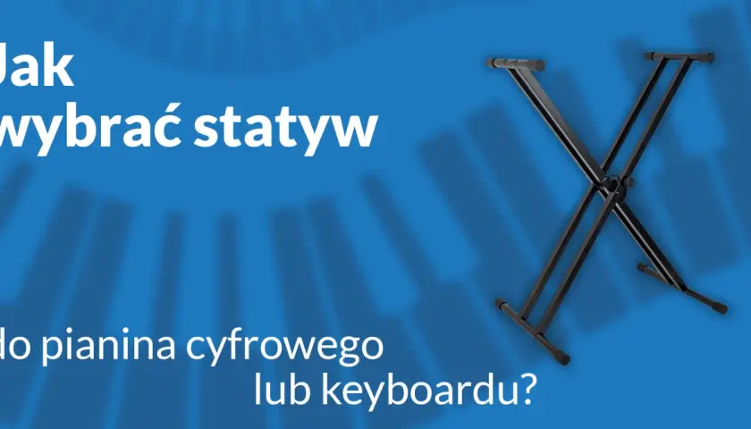 Czarny, składany stojak na keyboard w kształcie litery X, idealny do pianina cyfrowego.