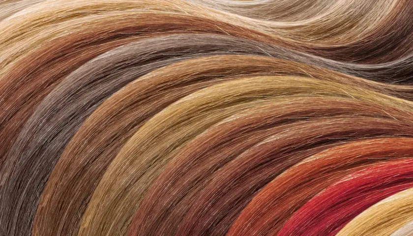 Una gama de 13 tonos de pelo que rejuvenecen, desde rubios ceniza hasta cobrizos intensos y castaños cálidos, dispuestos en curvas suaves.