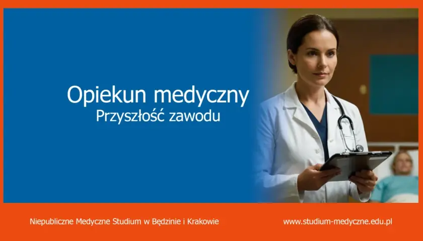 Opiekun medyczny pracuje w szpitalu, pomagając pacjentom. To przyszłość zawodu, gdzie może pracować opiekun medyczny.