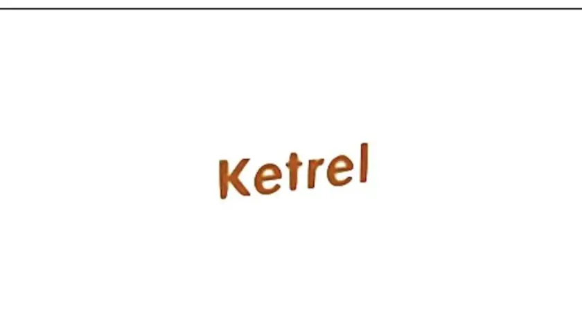 Napis "Ketrel" w kolorze brązowym, sugerujący lek Ketrel 25 mg.