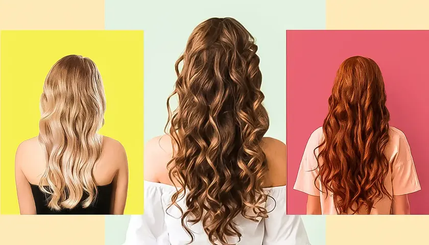 Tres estilos de cabello ondulado: rubio, castaño y pelirrojo. Aprende como ondular el pelo para lucir estas ondas.