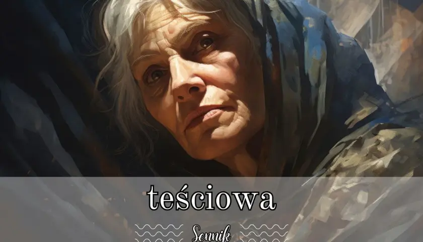 Portret starszej kobiety w chustce, przypominającej sen o byłej teściowej.