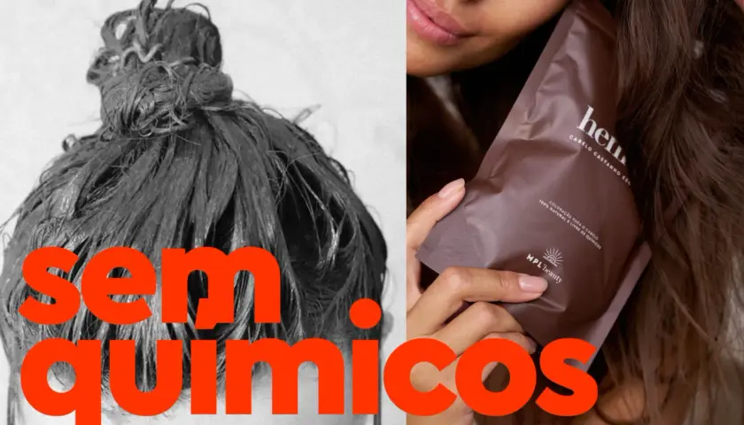Cabello con henna, sin químicos. Un paquete de coloración natural para el cabello.
