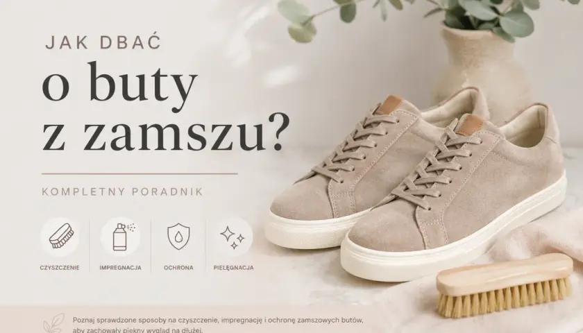 Beżowe buty z zamszu i szczotka. Poradnik o czyszczeniu, impregnacji i pielęgnacji obuwia.