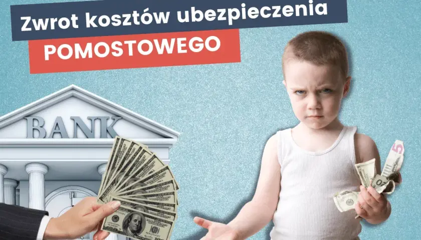 Chłopiec z gniewem patrzy na pieniądze. Czy ubezpieczenie pomostowe jest zwracane? Bank oferuje zwrot kosztów.