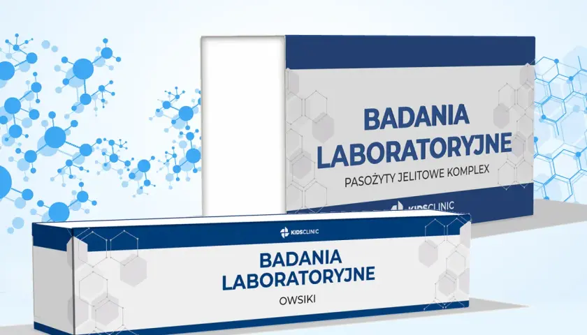 Zestaw do domowego testu na pasożyty jelitowe i owsiki. Badania laboratoryjne dla dzieci.