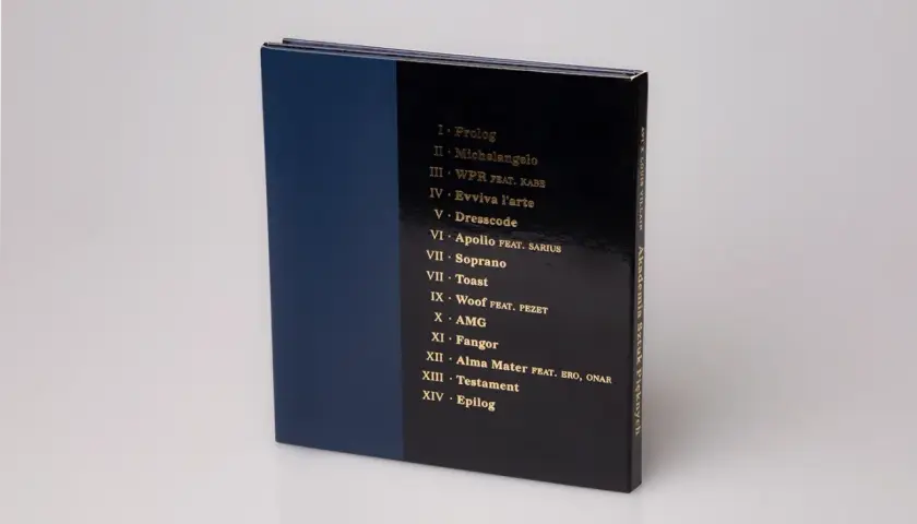 Okładka albumu z listą utworów, w tym "Dresscode".