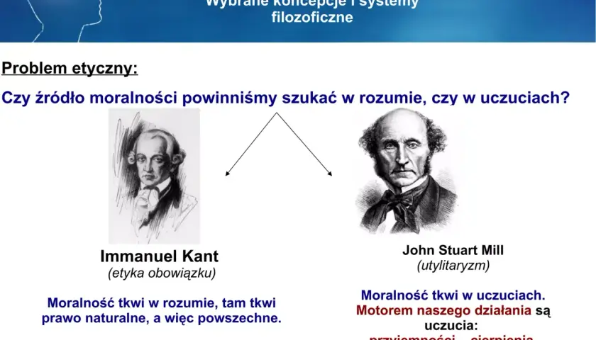 John Stuart Mill, twórca utylitaryzmu, uważał, że moralność opiera się na uczuciach przyjemności i cierpienia.