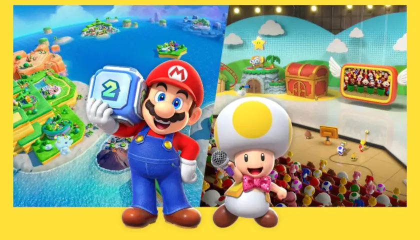Mario i Toad zapraszają na Mario Party Jamboree! Wesoła zabawa na wyspach i scenie z mnóstwem postaci.