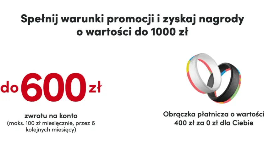Promocja PKO BP: do 600 zł zwrotu na konto i obrączka płatnicza 400 zł za 0 zł. Sprawdź tabelę opłat i prowizji dla klientów indywidualnych.