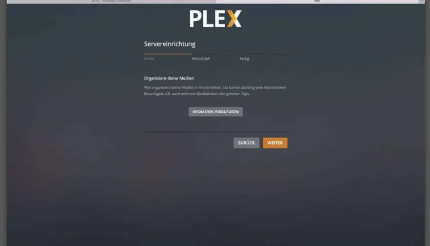 Plex Server-Einrichtung: Medien organisieren. Füge Mediatheken hinzu, um deine Filme, Serien und mehr zu verwalten.