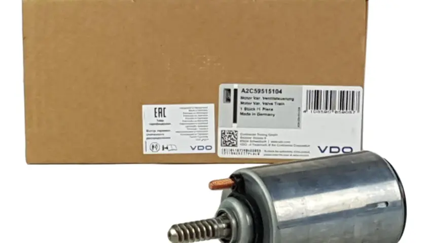 Silnik Valvetronic VDO, część zamienna do silnika, w pudełku z etykietą.
