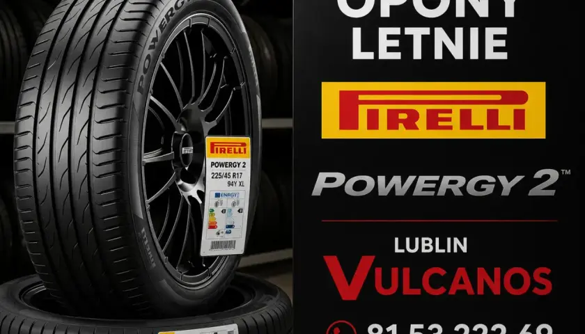 Opony letnie Pirelli Powergy 2 na felgach. Testowane pod kątem wydajności i bezpieczeństwa. Vulvanos Lublin.