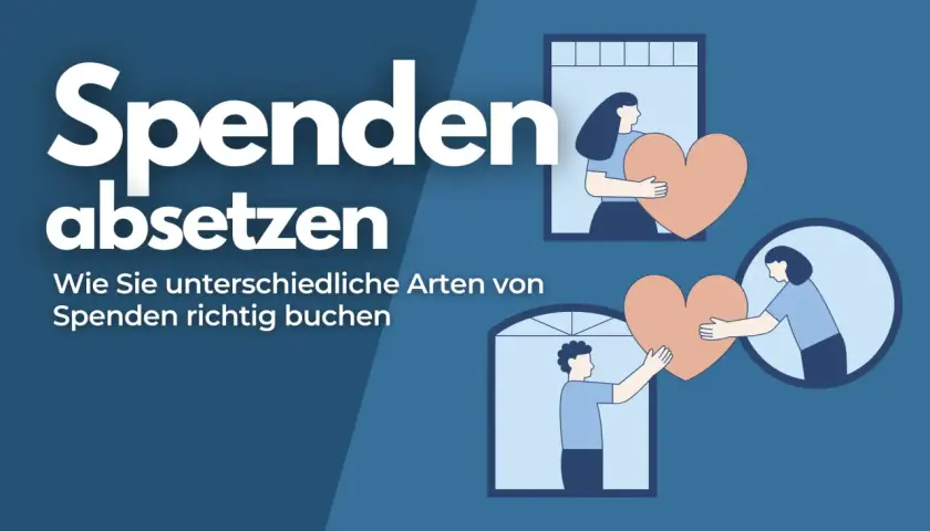 Spenden absetzen: Illustrationen zeigen, wie Menschen Herzen übergeben, um zu verdeutlichen, wie Sie Spenden steuerlich absetzen können.