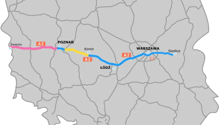 Ile bramek na autostradzie A2? Sprawdź, gdzie są punkty poboru opłat