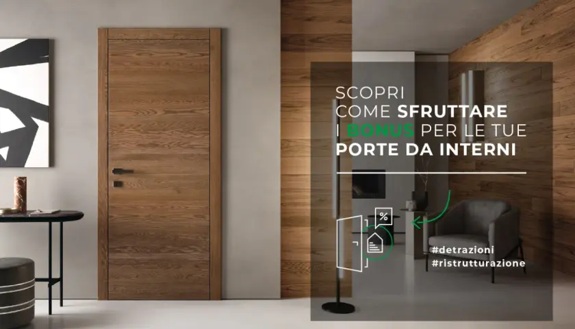 Porta in legno con maniglia nera, parte di un'offerta per chiudere una porta con permessi e ristrutturazioni.