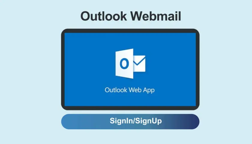 Connexion à Outlook Webmail pour votre échange de mails. Bouton "Sign In/Sign Up".