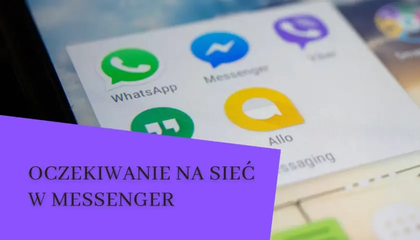 Ikony aplikacji na telefonie, w tym Messenger. Brak odpowiedzi na Messengerze może oznaczać problemy z siecią lub brak aktywności użytkownika.