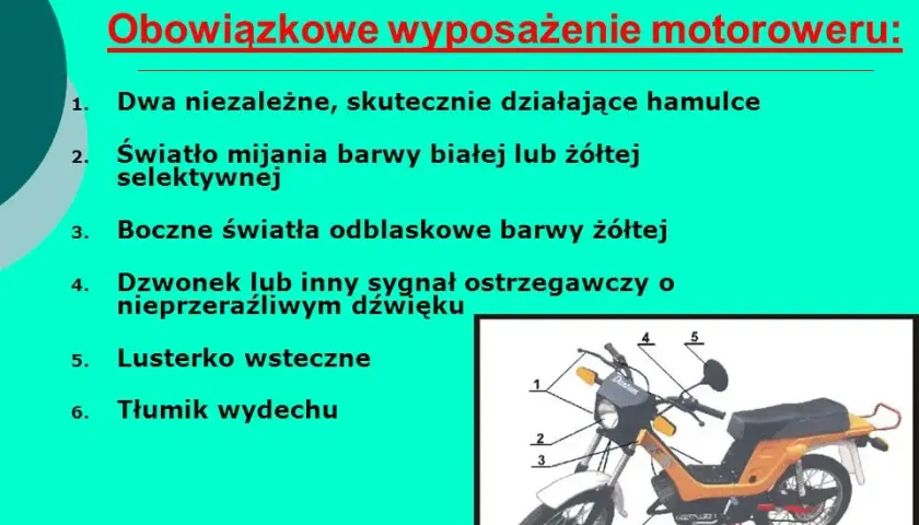 W co powinien być wyposażony motorower: poznaj wszystkie przepisy prawa